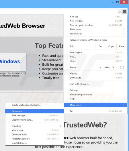 Eliminando los anuncios VeriBrowse de Google Chrome paso 1