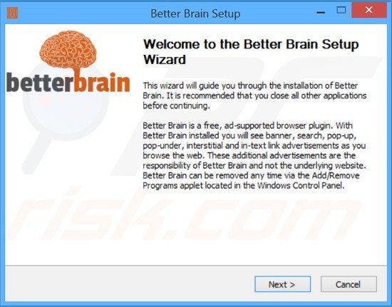 Instalación del software publicitario BetterBrain