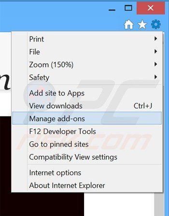 Eliminando los anuncios de cinema now de Internet Explorer paso 1