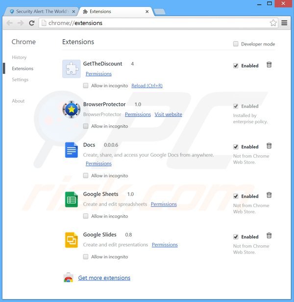 Eliminando los anuncios ge-force de Google Chrome paso 2