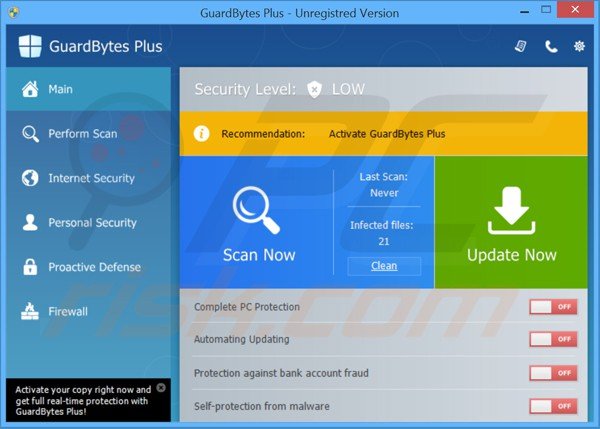 guardbytes plus pantalla principal