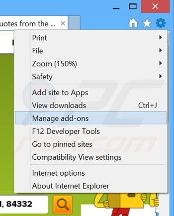 Eliminando los anuncios de noproblem de Internet Explorer paso 1