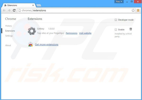 Eliminando los anuncios PaceItUp de Google Chrome paso 2