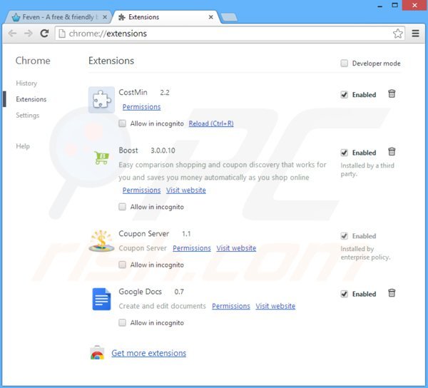 Eliminando las extensiones relacionadas con showpass smartbar en Google Chrome