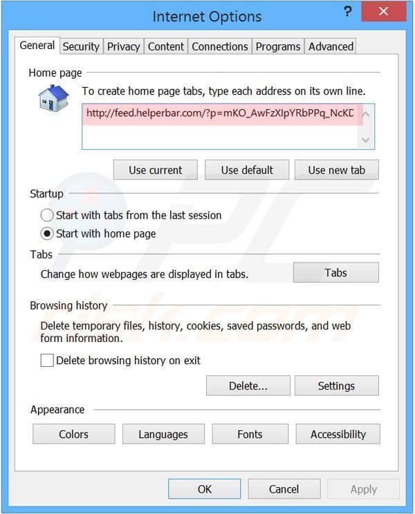 Eliminando showpass smartbar de la página de inicio de Internet Explorer