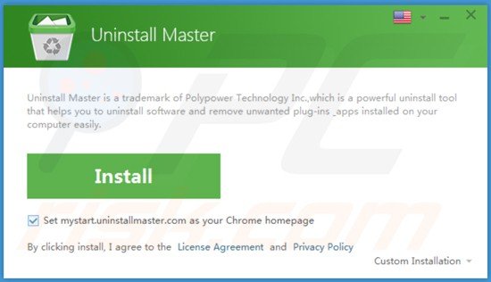 Instalador engañoso usado en la distribución de Uninstall Master