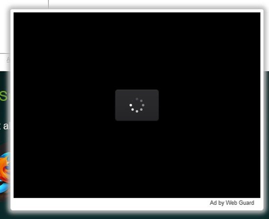 El software publicitario web guard generando los dichosos anuncios de vídeo en internet