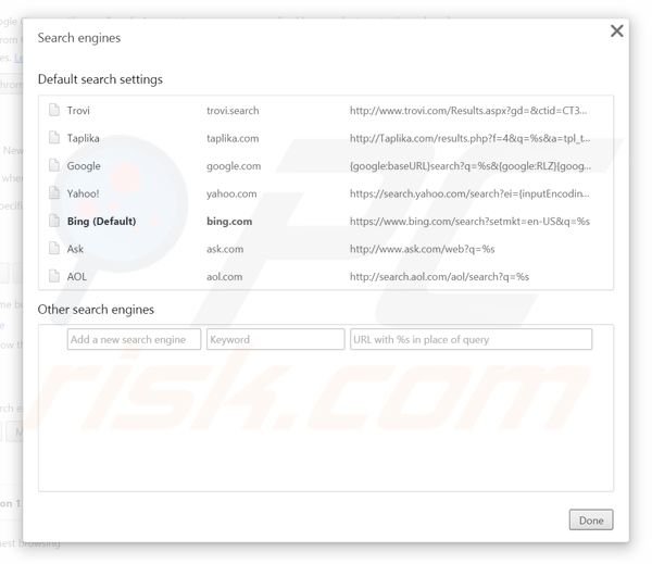 Eliminando BingProtect del motor de búsqueda por defecto de Google Chrome