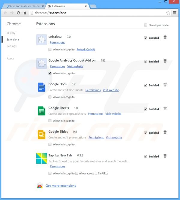 Eliminando los anuncios Browser Extension de Google Chrome paso 2