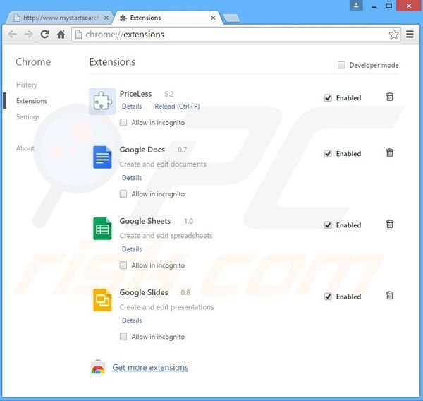 Eliminando los anuncios CrossBrowser de Google Chrome paso 2