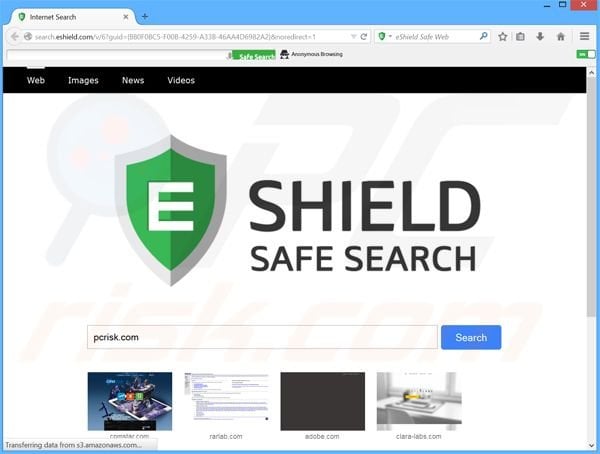 secuestrador de navegadores search.eshield.com