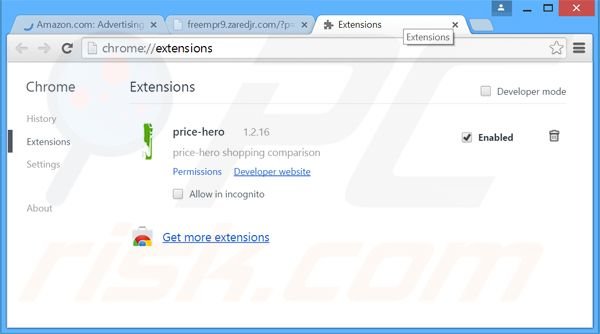 Eliminando los anuncios GuardedWeb de Google Chrome paso 2