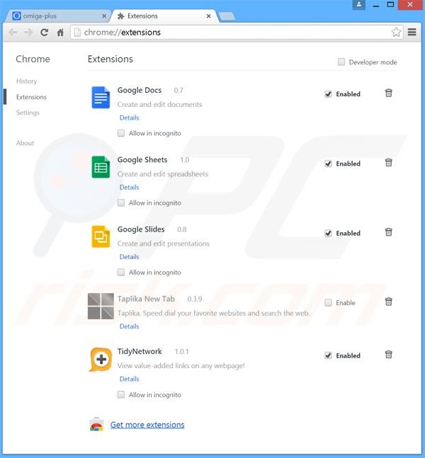 Eliminando los anuncios de Object browser de Google Chrome paso 2