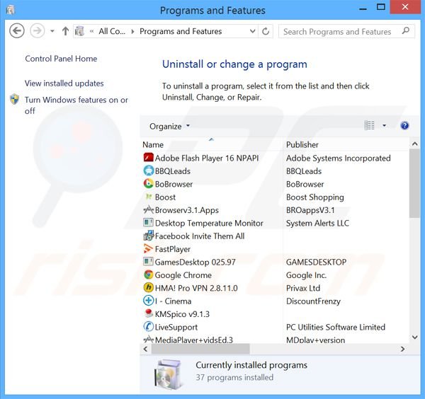 desinstalar el adware WebBrowser del Panel de control