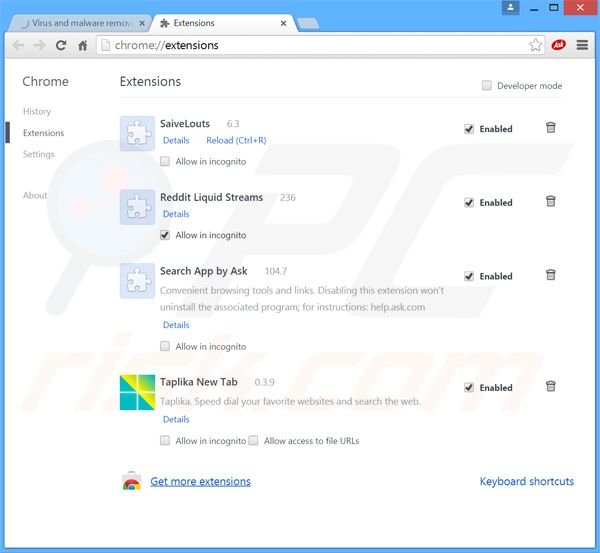 Eliminando los anuncios AllCheapPrice de Google Chrome paso 2