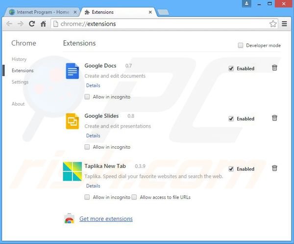 Eliminando los anuncios BrowserSupport de Google Chrome paso 2