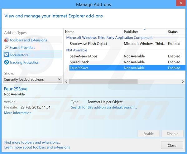 Eliminando los anuncios de DownSave de Internet Explorer paso 2