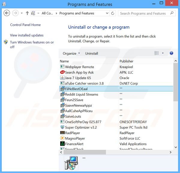 desinstalar el adware FindBestDeal del Panel de control