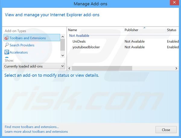 Eliminando los anuncios de MyRadioPlayer de Internet Explorer paso 2