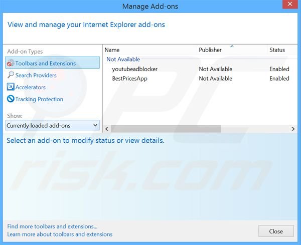 Eliminando los anuncios de NoProblemPPC de Internet Explorer paso 2