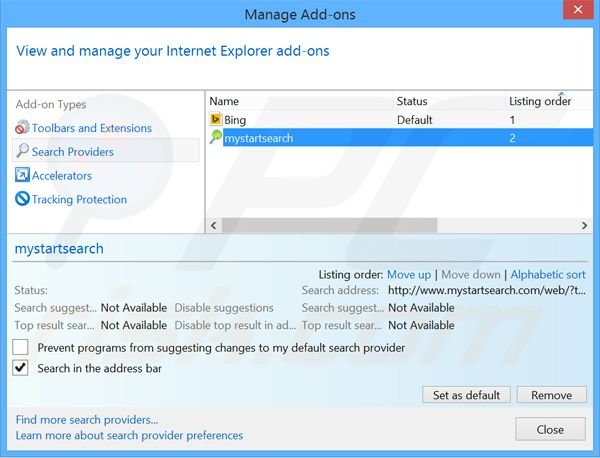 Eliminar omniboxes.com del motor de búsqueda por defecto de Internet Explorer