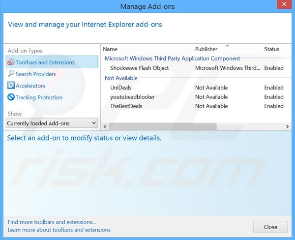 Eliminando los anuncios de System Notifier de Internet Explorer paso 2