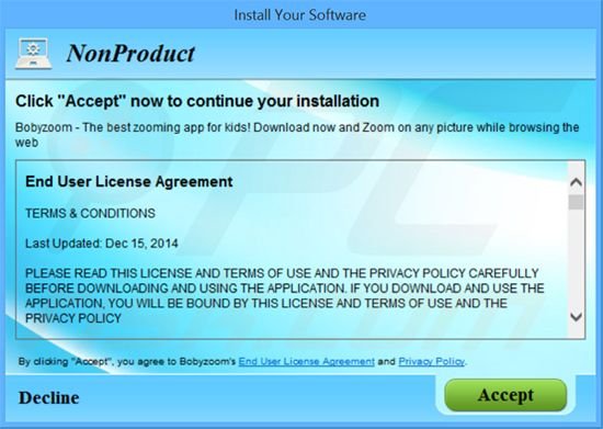 instalador del software publicitario Boby Zoom