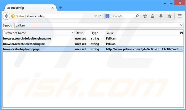Eliminar palikan.com del motor de búsqueda por defecto de Mozilla Firefox 