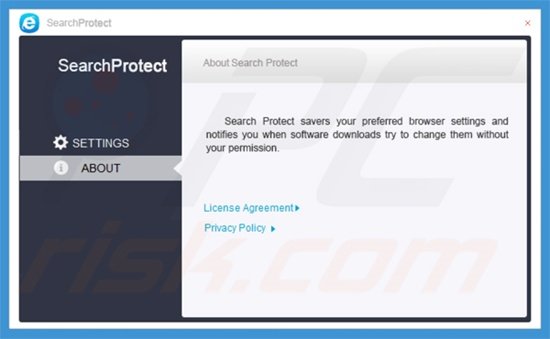 Aplicación usada por el secuestrador de navegadores searches.safehomepage.com para impedir que el usuario restablezca la configuración predeterminada