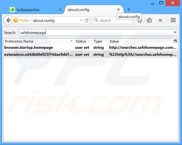 Eliminar searches.safehomepage.com del motor de búsqueda por defecto de Mozilla Firefox 
