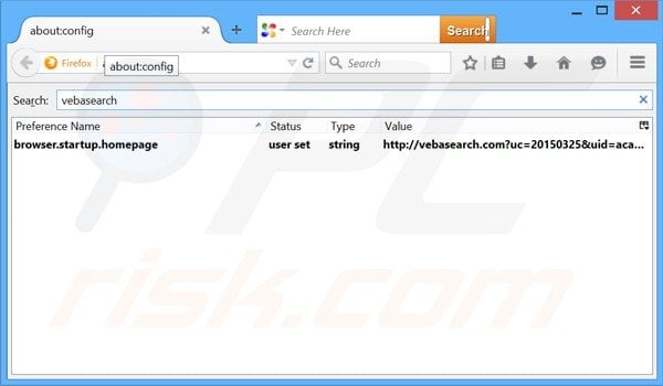Eliminar vebasearch.com del motor de búsqueda por defecto de Mozilla Firefox 