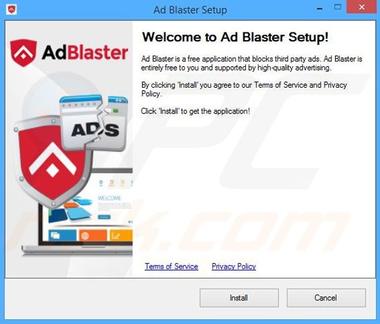 Instalador del software publicitario Ad Blaster