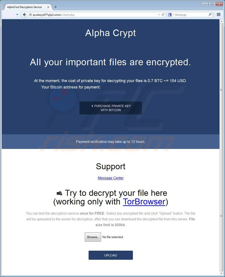 sitio web para desencriptar archivos alpha crypt