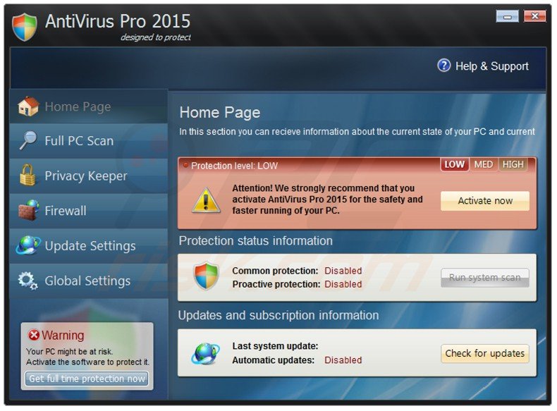 programa antivirus falso antivirus pro 2015