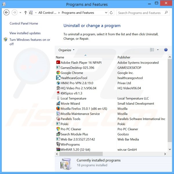 desinstalar el adware FlashMall del Panel de control