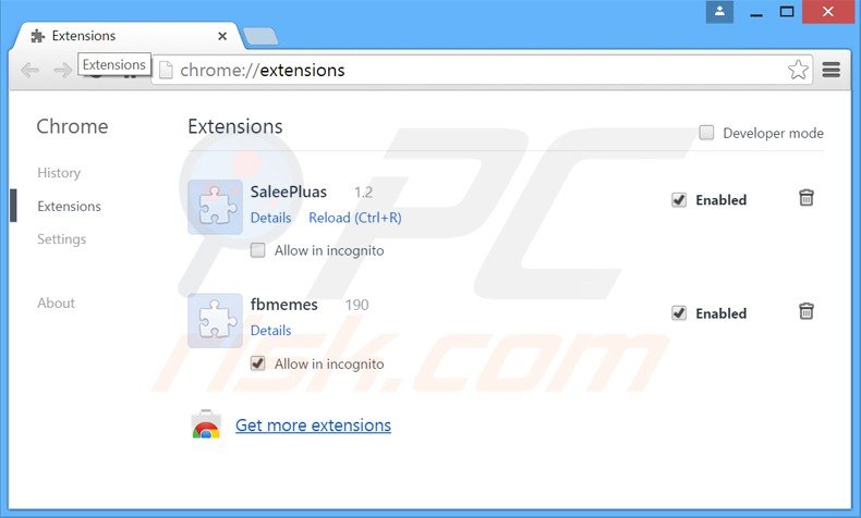 Eliminando las extensiones relacionadas con jogostempo de Google Chrome