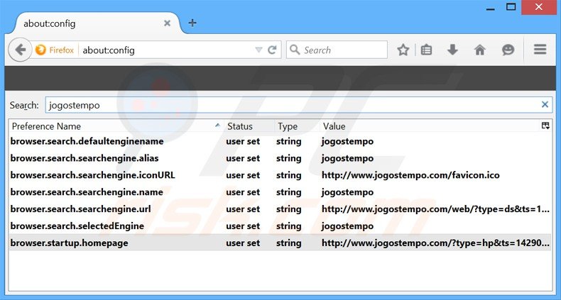 Eliminar jogostempo.com del motor de búsqueda por defecto de Mozilla Firefox