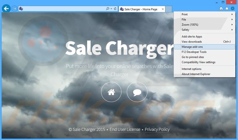  Eliminando los anuncios de Sale Charger de Internet Explorer paso 1