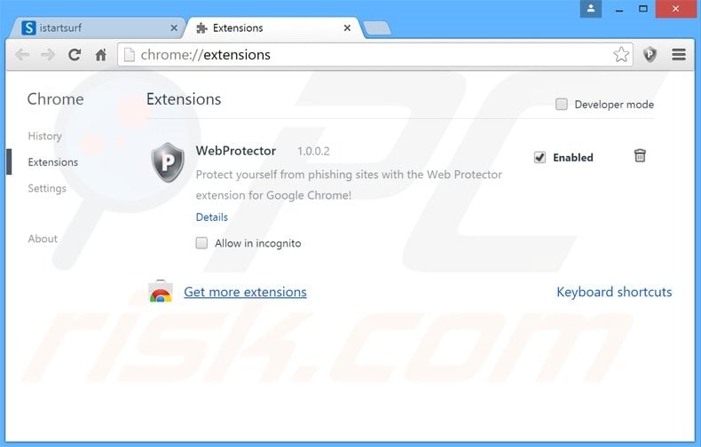 Eliminando las extensiones relacionadas con search.webssearches.com de Google Chrome