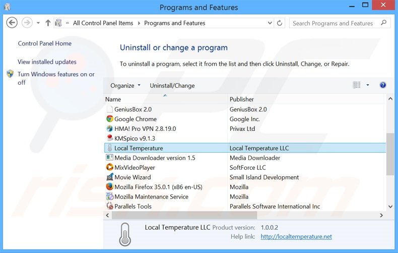 desinstalar el secuestrador de navegadores thesmartsearch.net desde el Panel de control