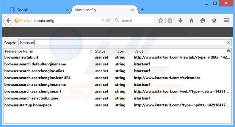Eliminando el motor de búsqueda por defecto vinculado a xtab de Mozilla Firefox