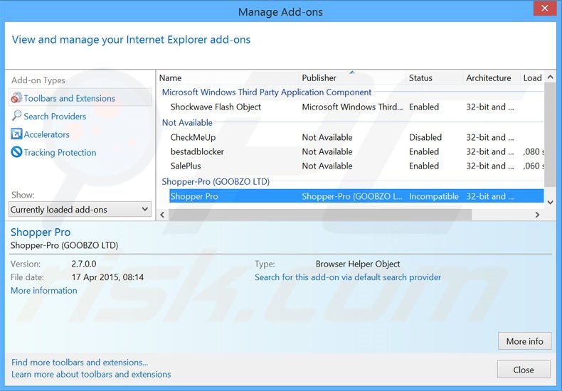 Eliminando los anuncios de YTDownloader de Internet Explorer paso 2