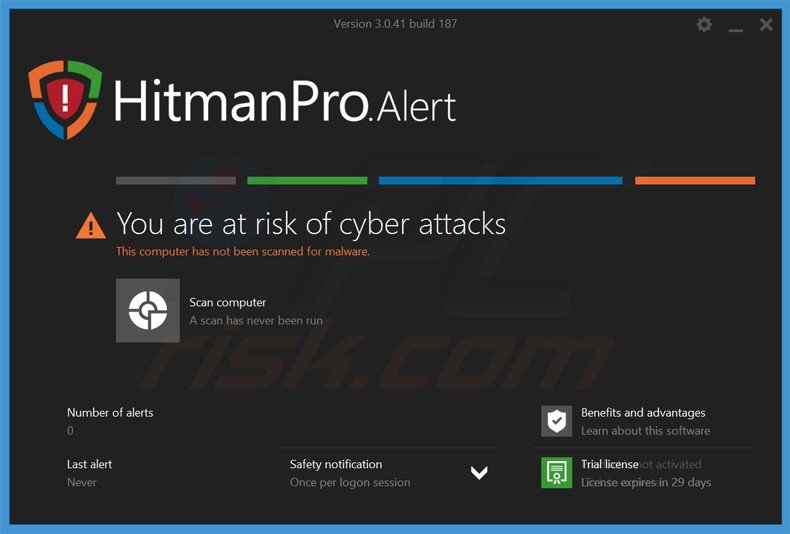 la aplicación hitmanproalert que protege del ransomware