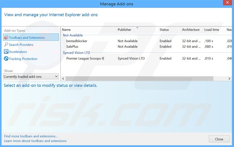 Eliminando los anuncios de Offers4U de Internet Explorer paso 2