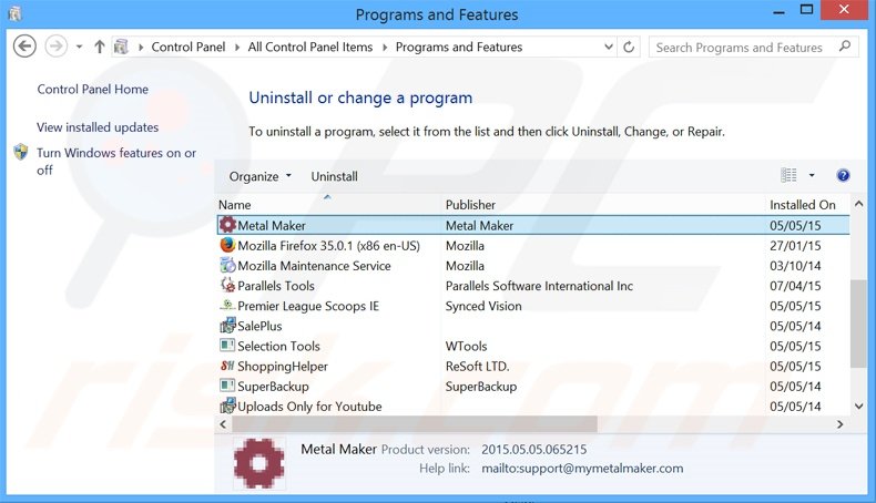 desinstalar el adware Offers4U del Panel de control