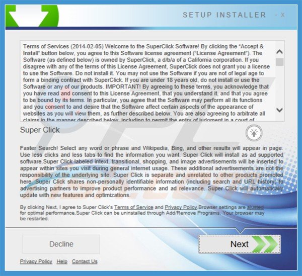 instalador del software publicitario super click