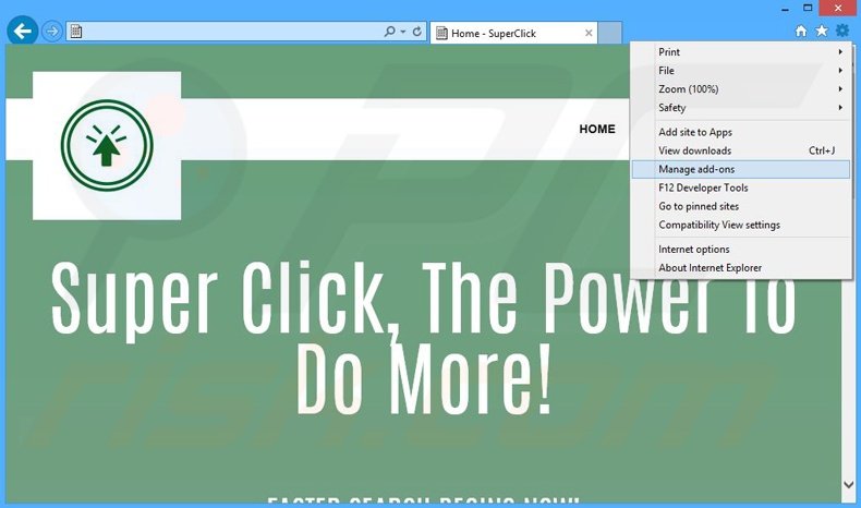 Eliminando los anuncios de SuperClick de Internet Explorer paso 1
