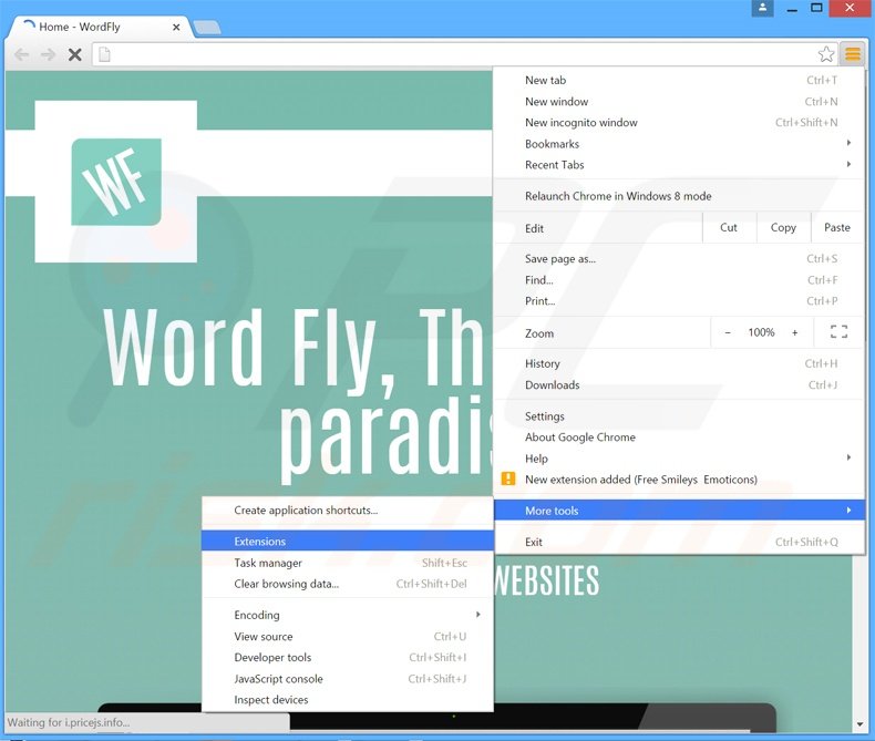 Eliminando los anuncios Wo de Google Chrome paso 1