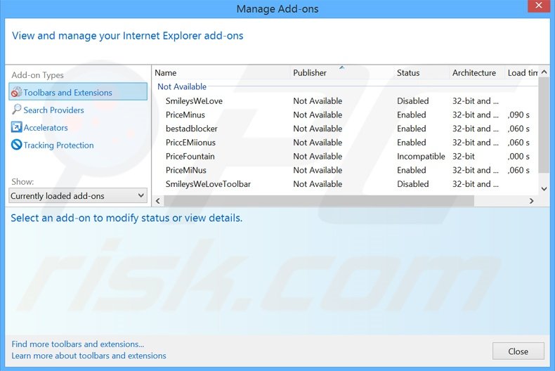 Eliminando los anuncios de WordFly de Internet Explorer paso 2