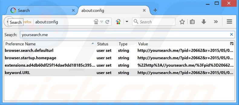 Eliminar yousearch.me del motor de búsqueda por defecto de Mozilla Firefox